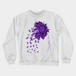 Domestic Violence Awareness - Sunflower ribbon flowers fall Crewneck Sweatshirt